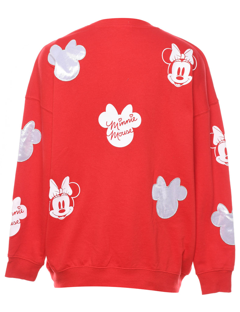 Disney Micky Mouse Red Cartoon Sweatshirt - M