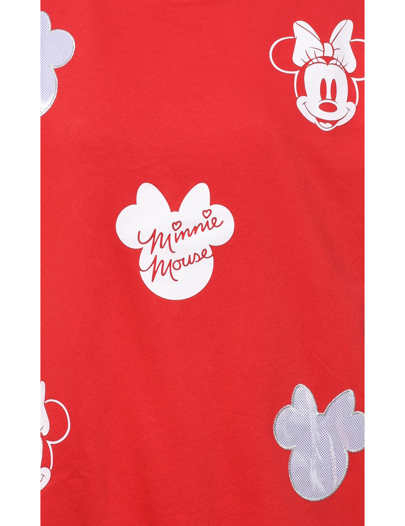 Disney Micky Mouse Red Cartoon Sweatshirt - M