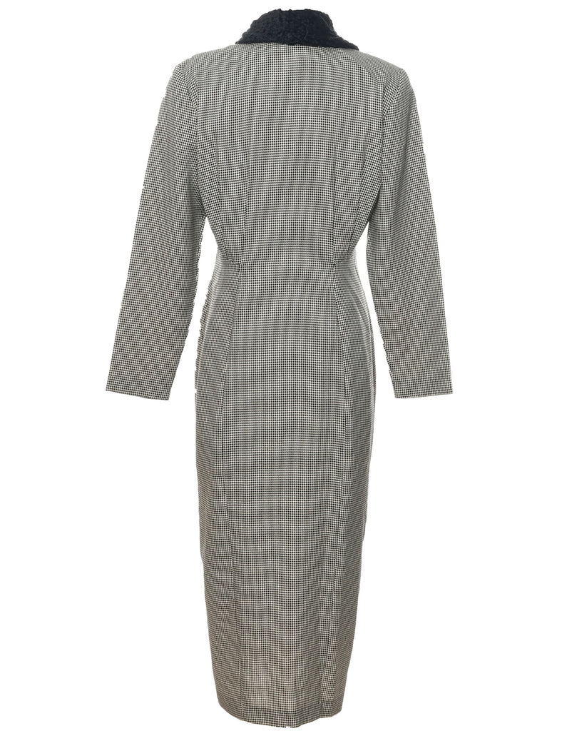 Dogtooth Coat Dress - M