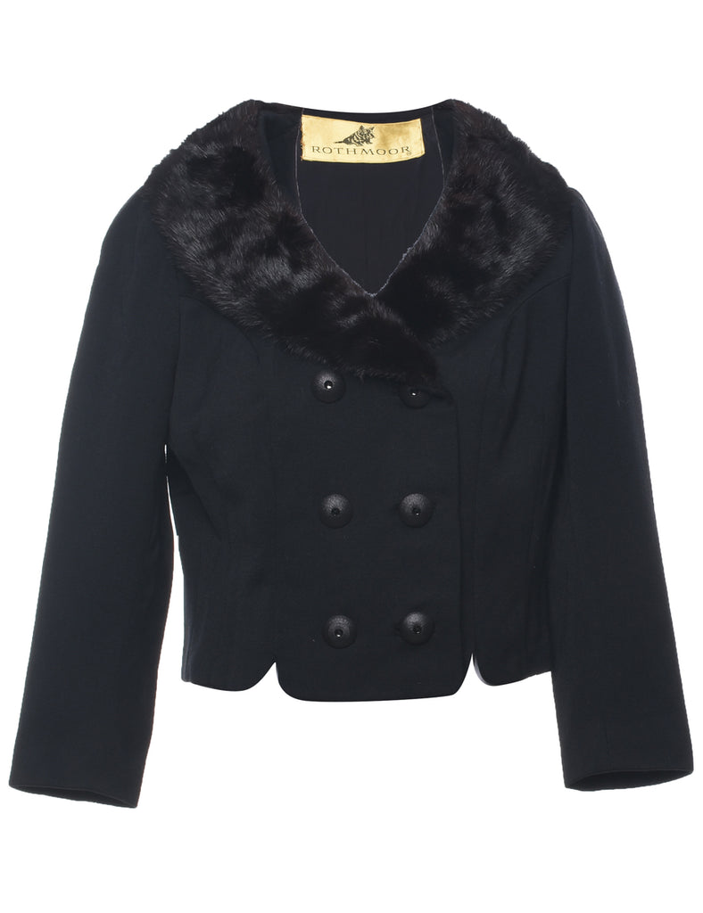 Double Breasted Cropped Coat - M