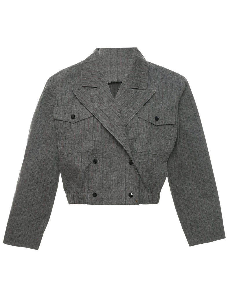 Double Breasted Cropped Jacket - L