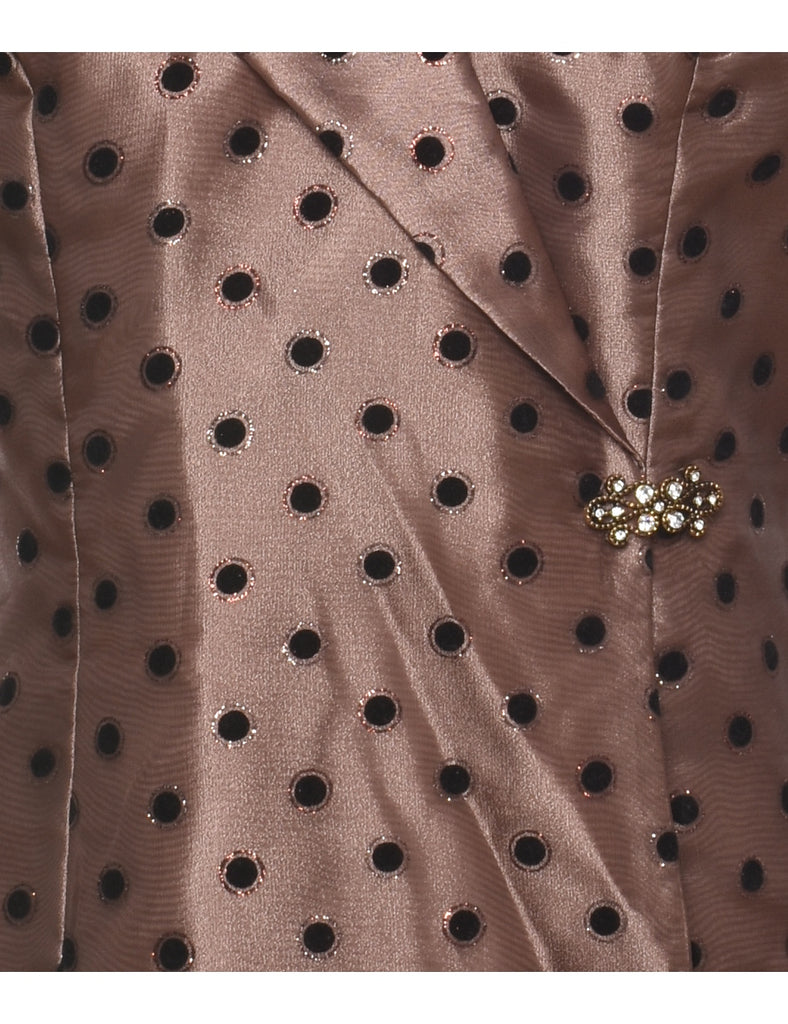 Dress Barn Polka Dot Design Brown & Black Sheer Evening Jacket - L