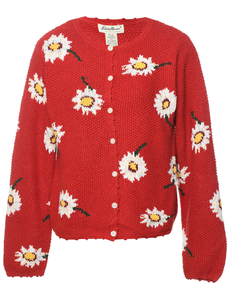 Eddie Bauer Red Cardigan - S