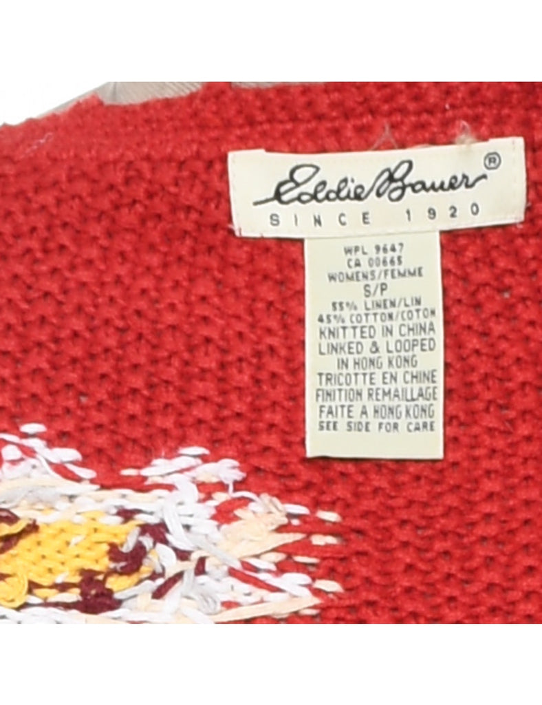 Eddie Bauer Red Cardigan - S