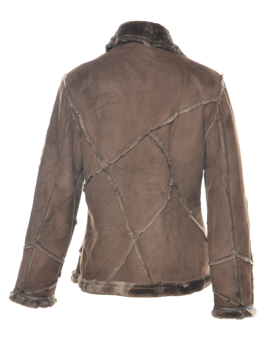 Women s Eivissa Cropped Coat Brown M Beyond Retro