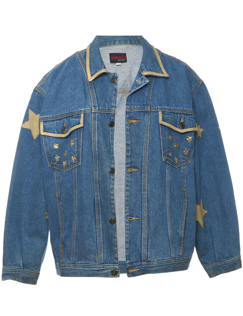 Embellished America Design Denim Jacket - XL