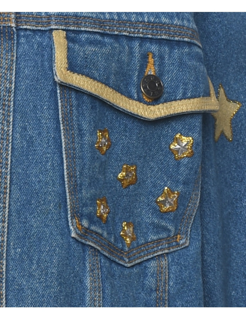 Embellished America Design Denim Jacket - XL