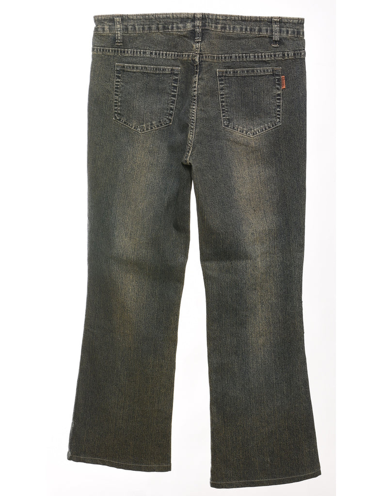 Embellished Faded Wash Bootcut Y2K Jeans - W32 L29