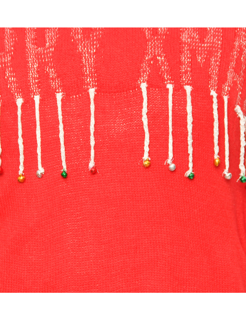 Embellished Red Christmas Jumper - S