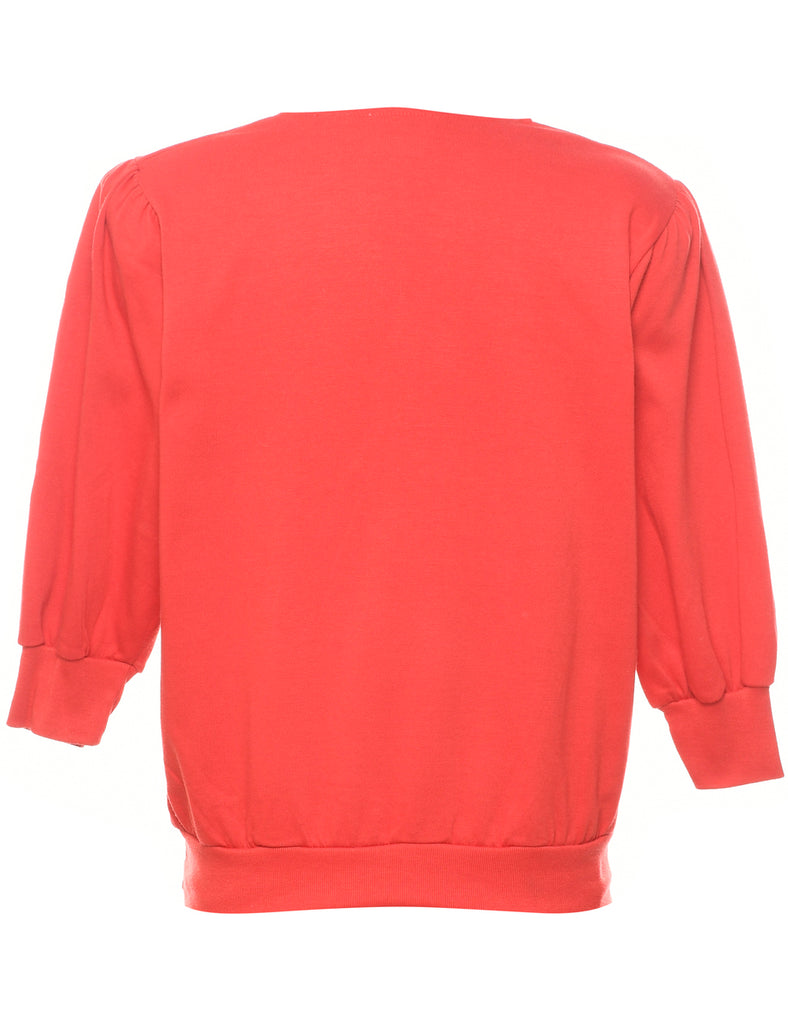 Embellished Red Sweatshirt - M