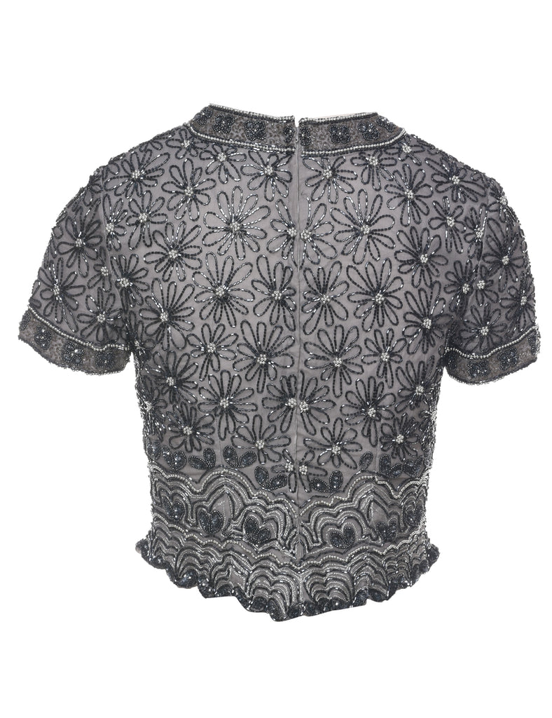 Embellished Silk Party Top - S