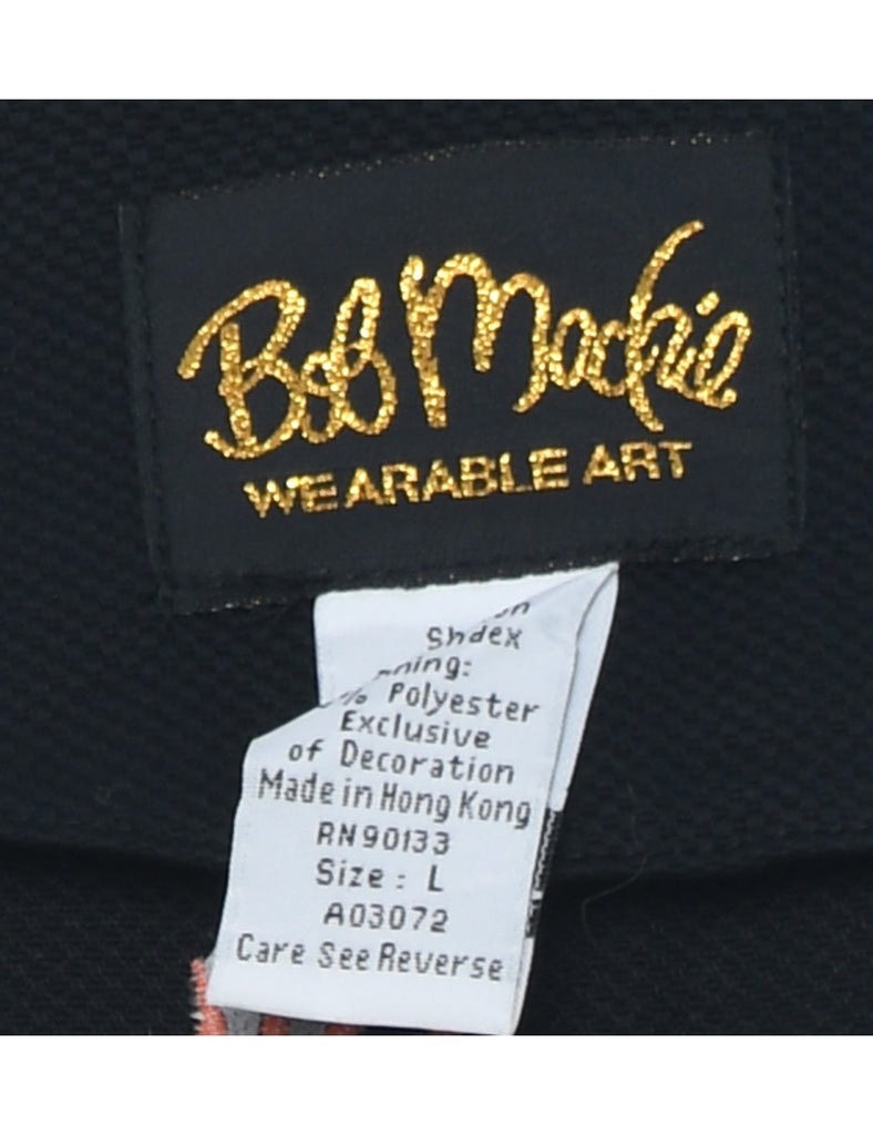 Embroidered Black Jacket - L