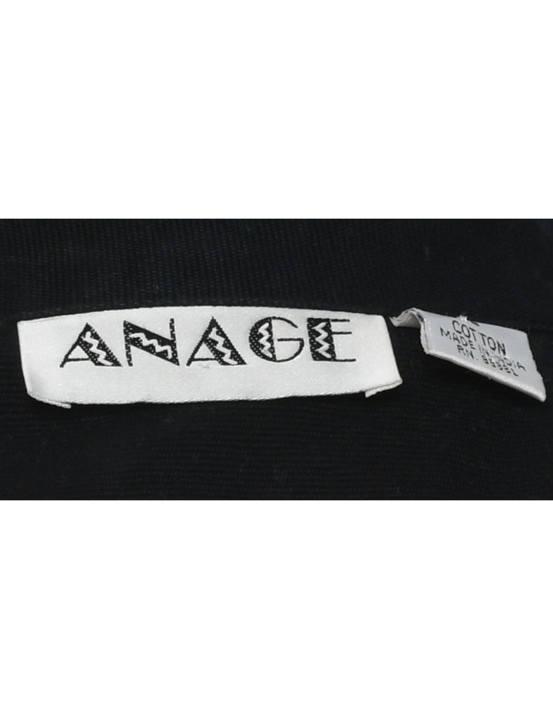 Embroidered Black Jacket - L