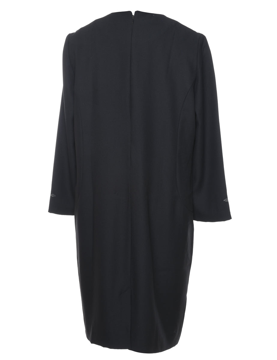 Women's Embroidered Black Shift Dress Black, L | Beyond Retro Women's Embroidered Black Shift Dress Black, L | Beyond Retro