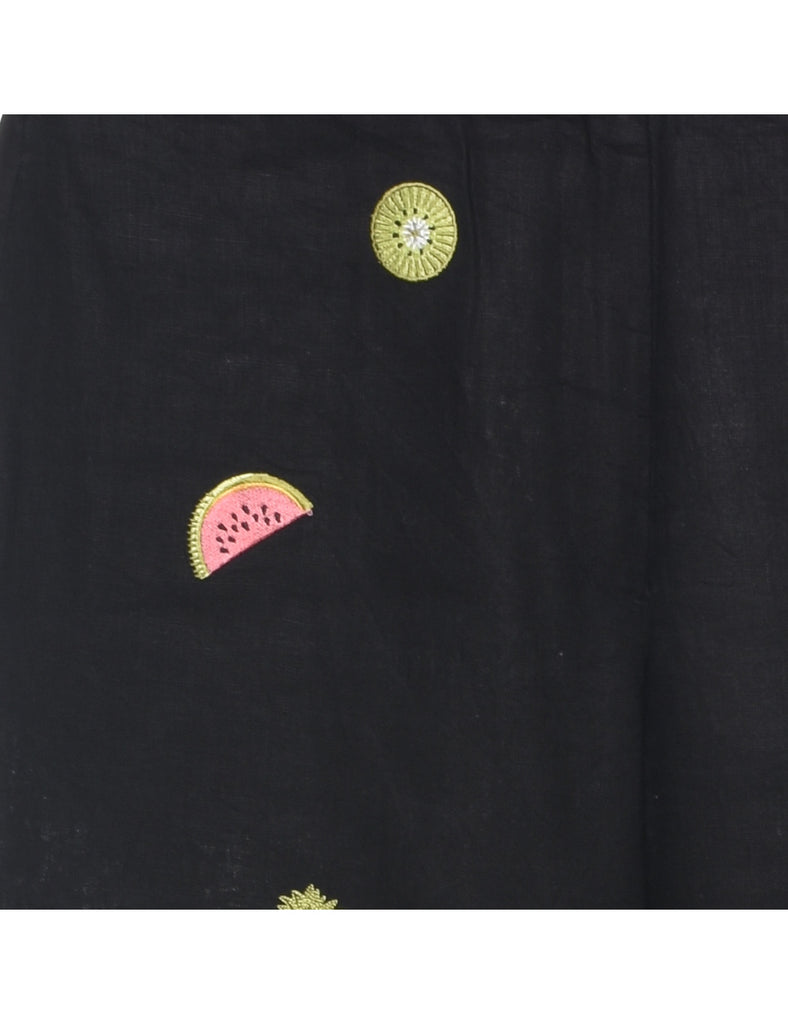 Embroidered Black Trousers - W32 L25