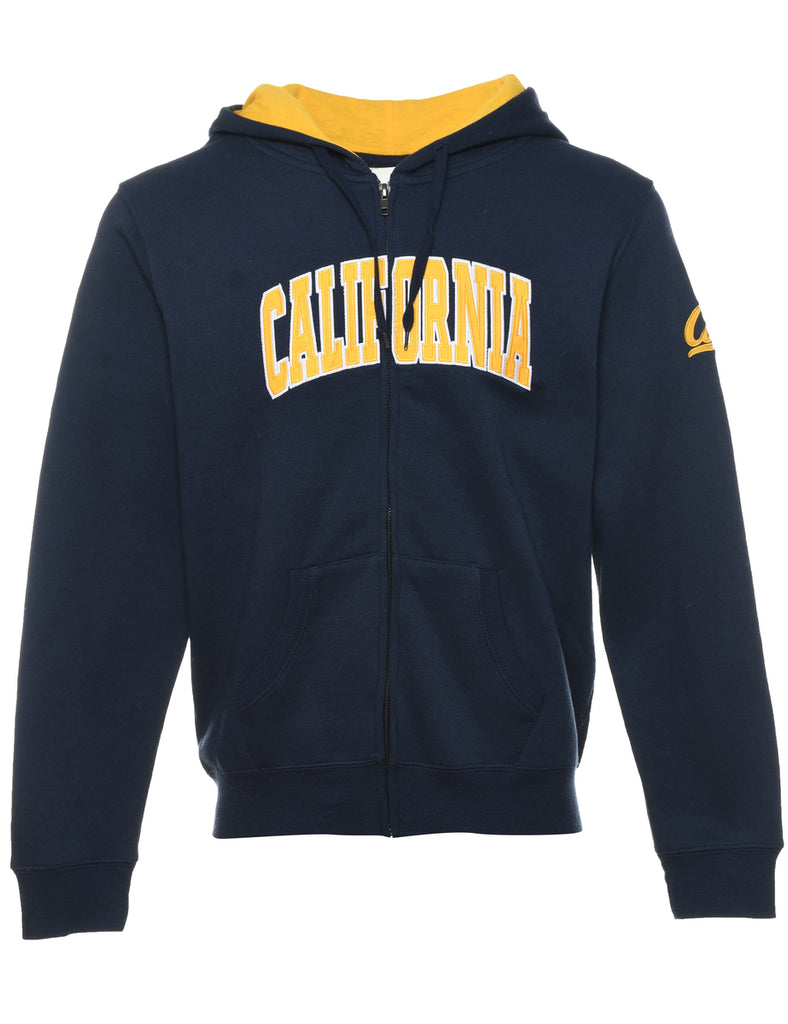 Embroidered California Navy & Yellow Hooded Sweatshirt  - XL