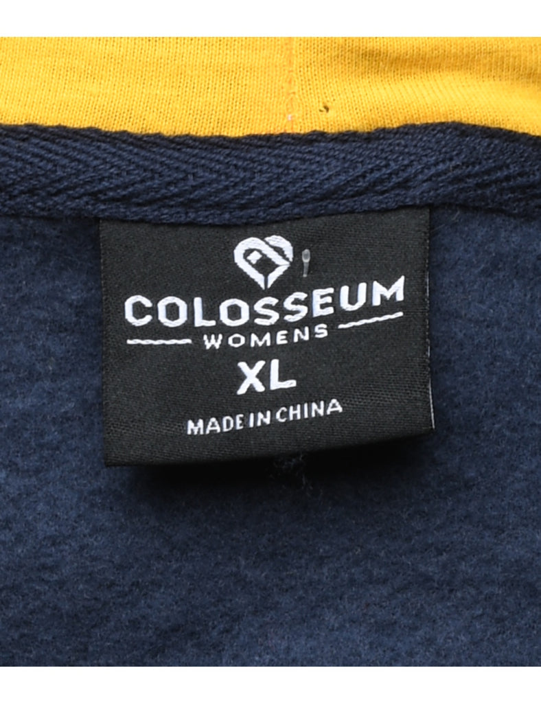 Embroidered California Navy & Yellow Hooded Sweatshirt  - XL