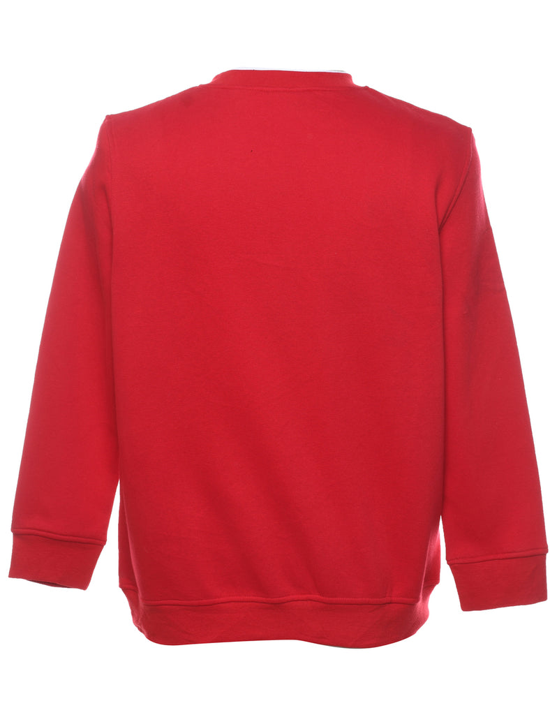 Embroidered Christmas Sweatshirt - M