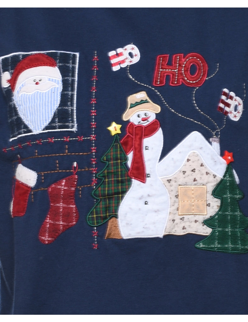 Embroidered Christmas Sweatshirt - S