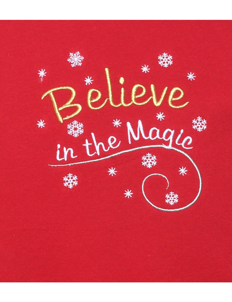 Embroidered Christmas Sweatshirt - M