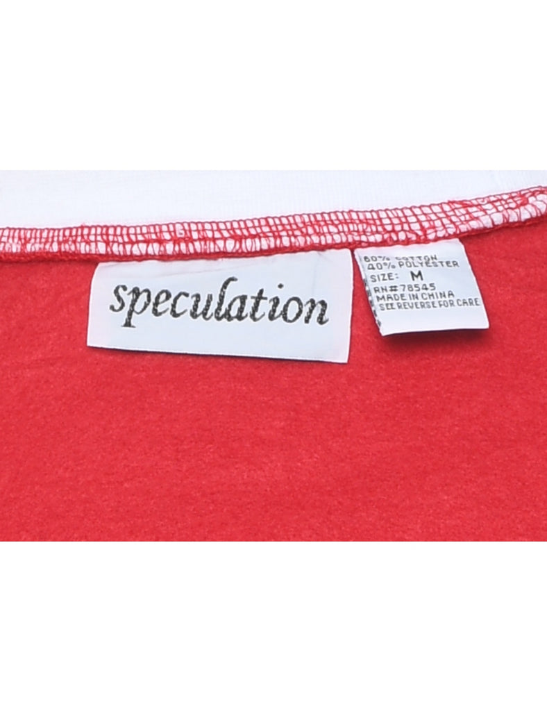 Embroidered Christmas Sweatshirt - M