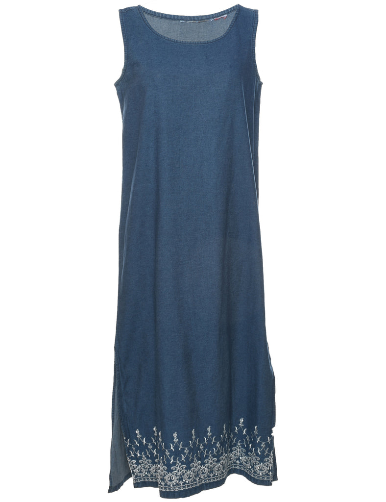 Embroidered Denim Dress - XL