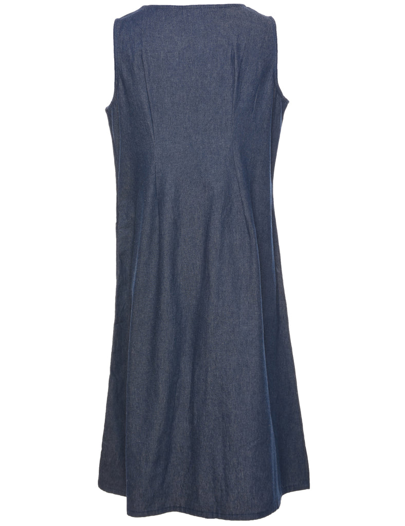 Embroidered Denim Dress - M