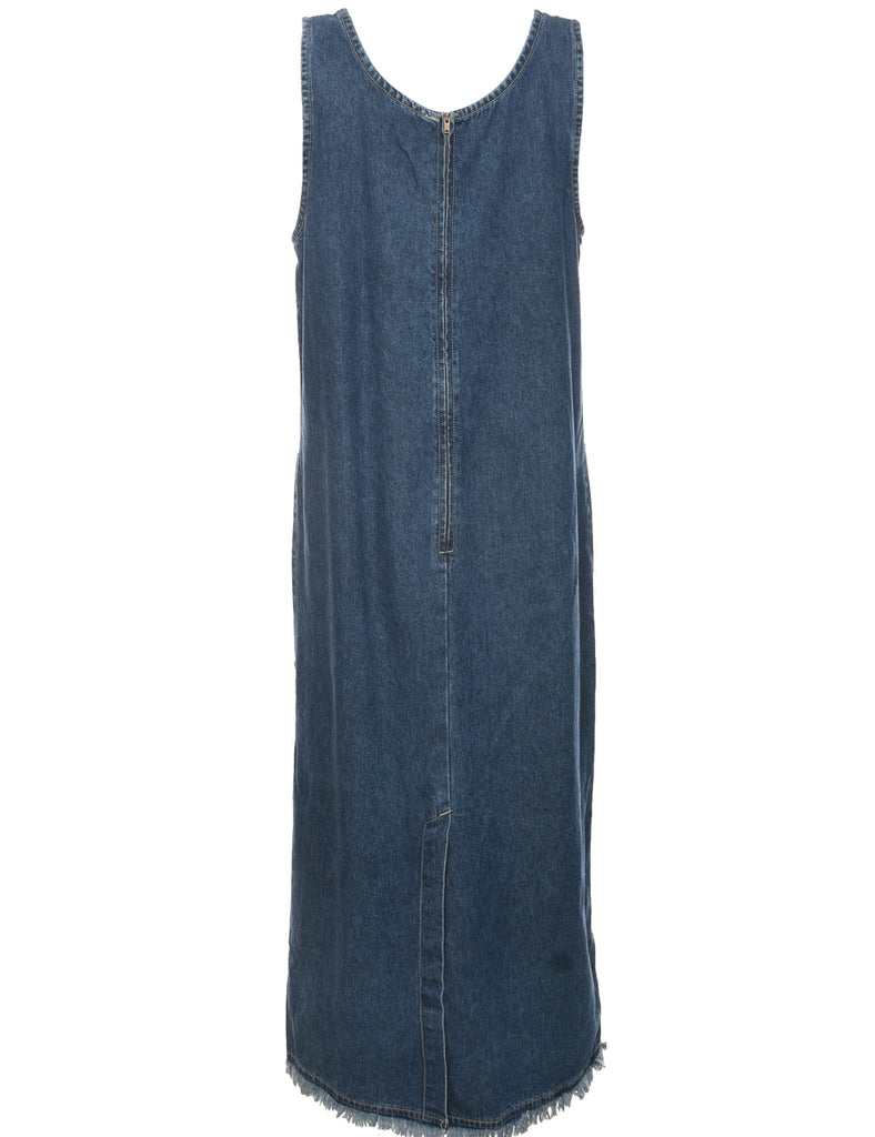 Embroidered Denim Dress - L