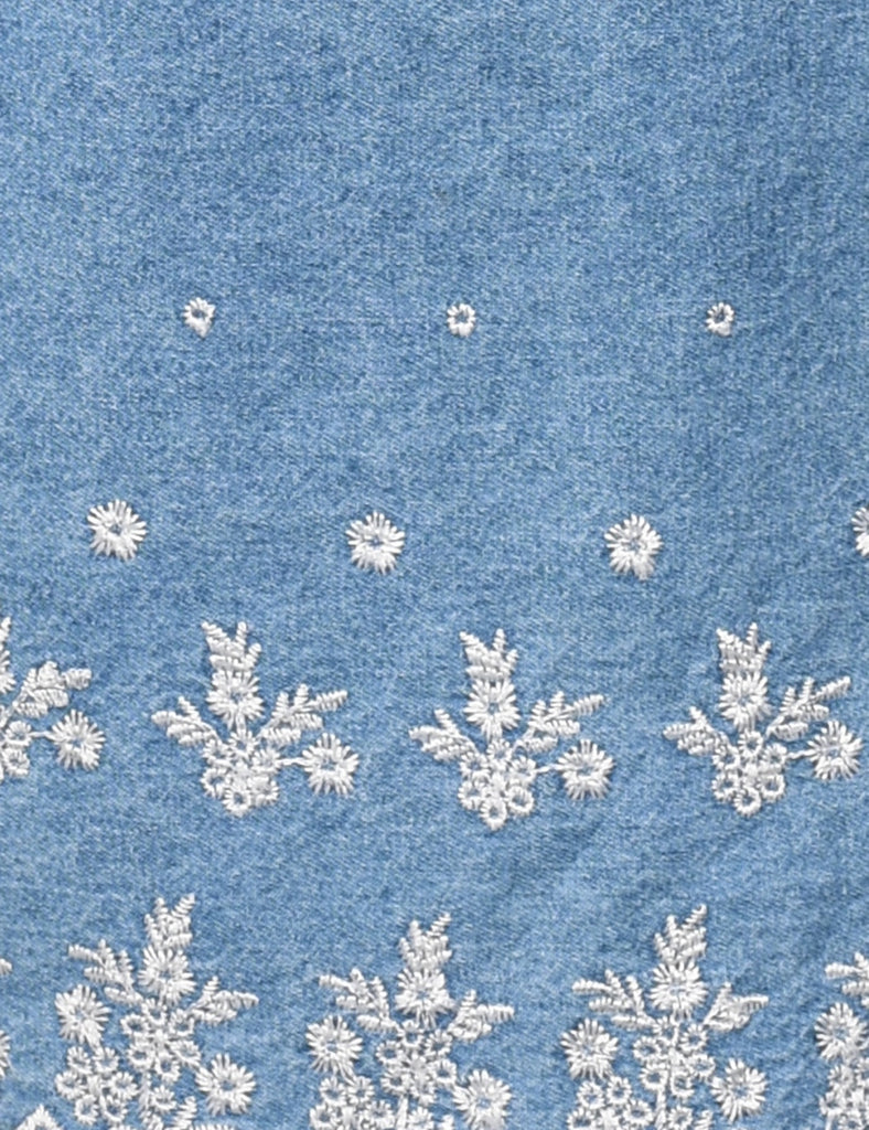 Embroidered Denim Dress - M