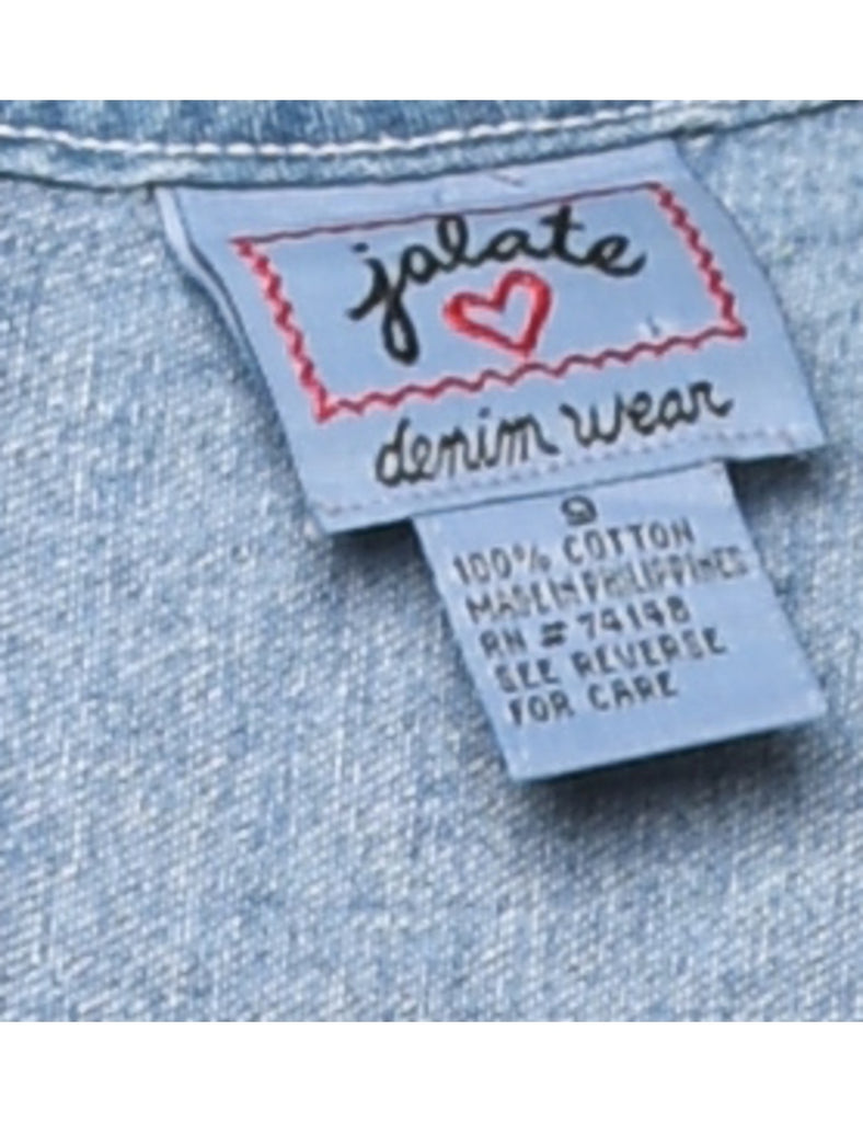 Embroidered Denim Dress - M