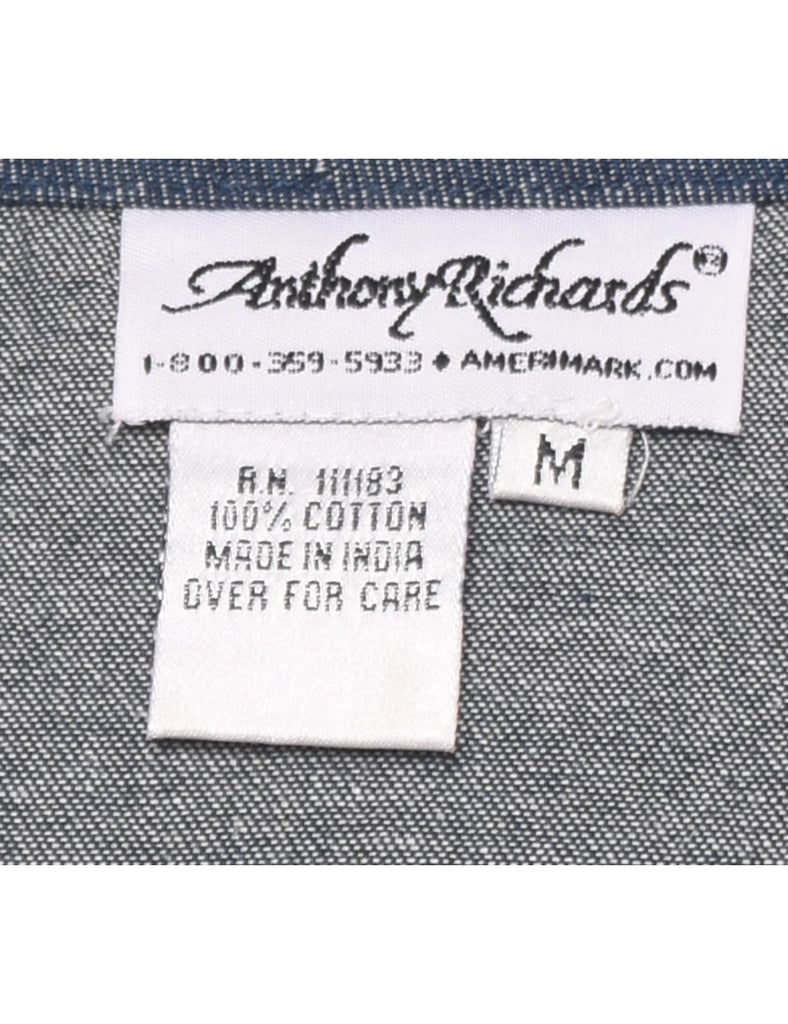 Embroidered Denim Dress - M
