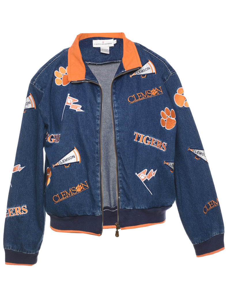 Embroidered Denim Jacket - L