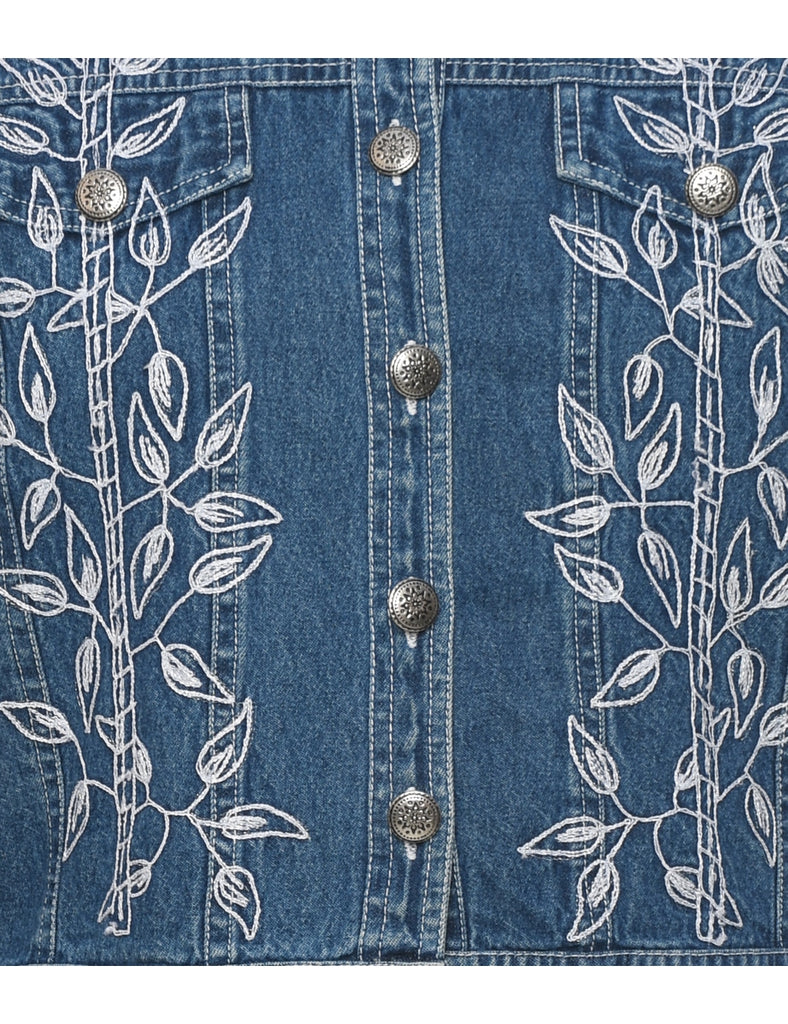 Embroidered Denim Jacket - M