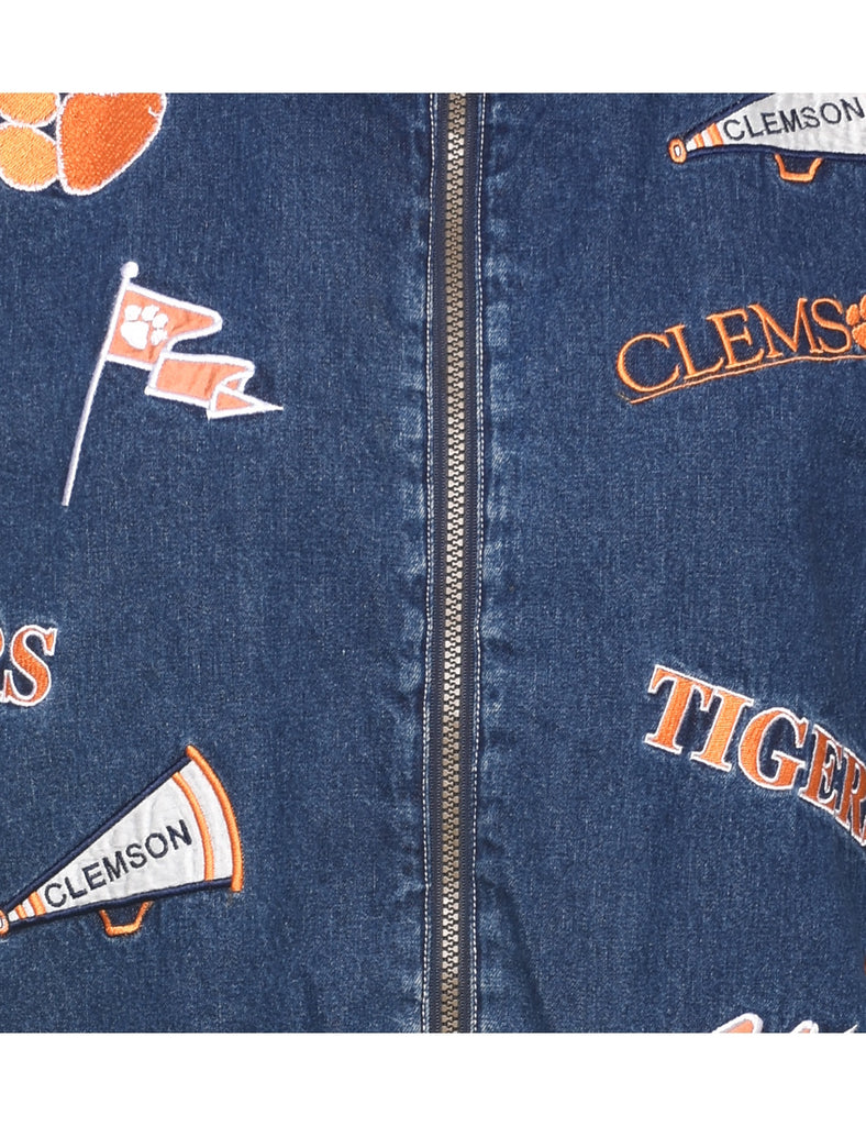Embroidered Denim Jacket - L