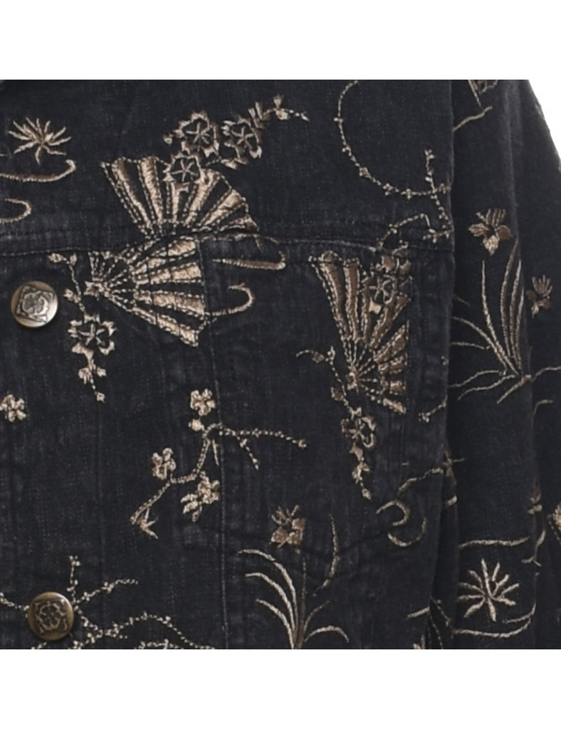 Embroidered Denim Jacket - S
