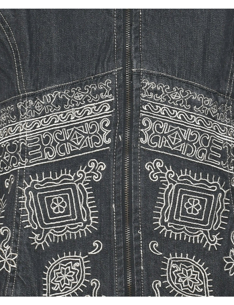 Embroidered Denim Shirt - L