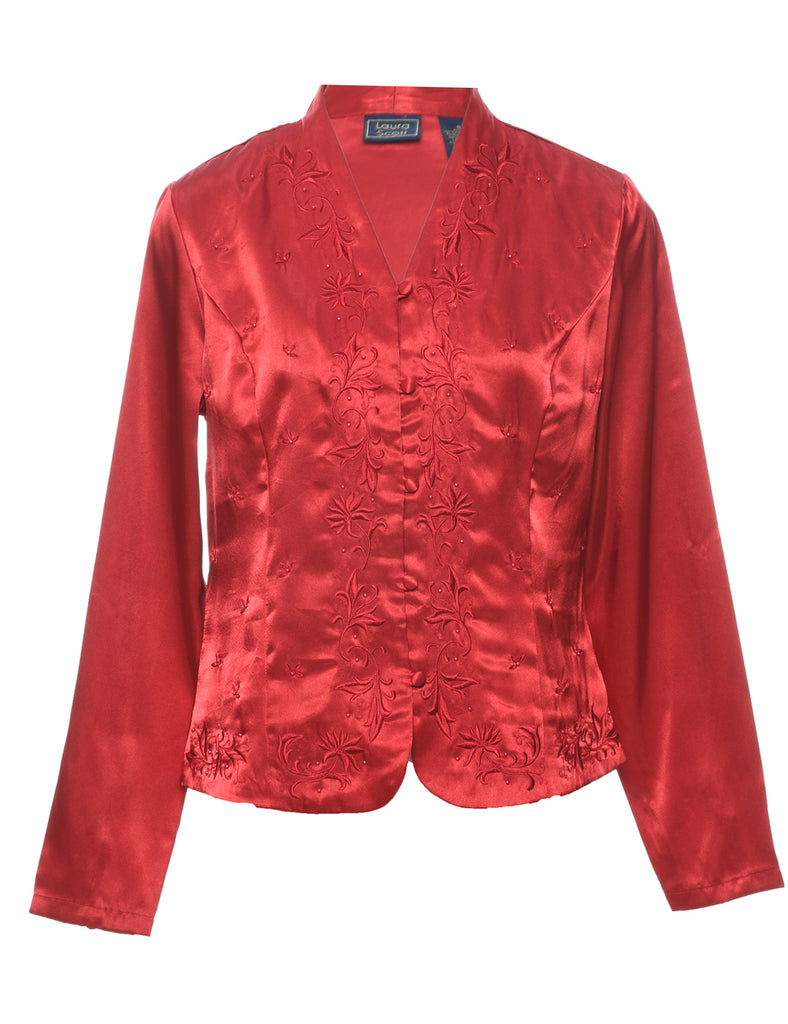 Embroidered Evening Blouse - M