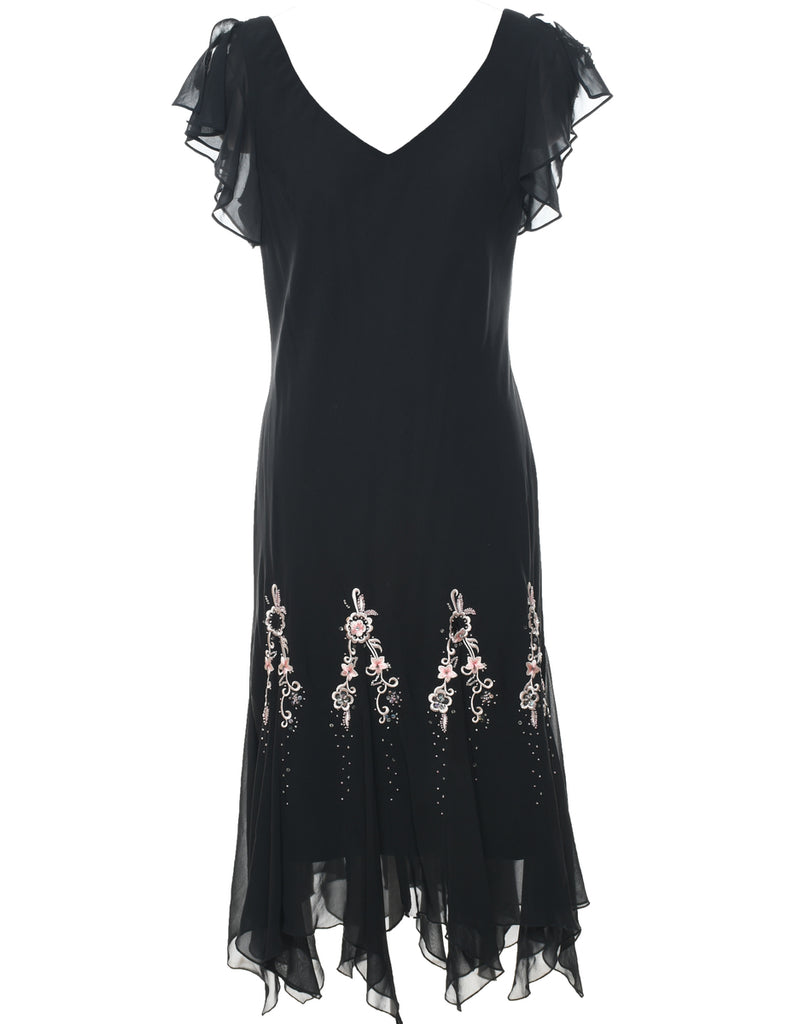 Embroidered Evening Dress - L