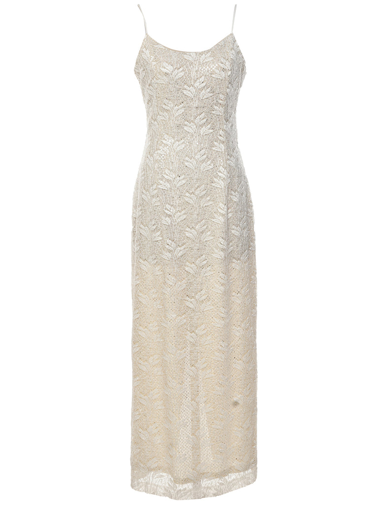 Embroidered Evening Dress - S