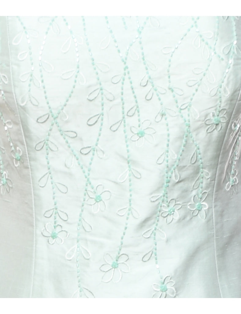 Embroidered Evening Dress - S