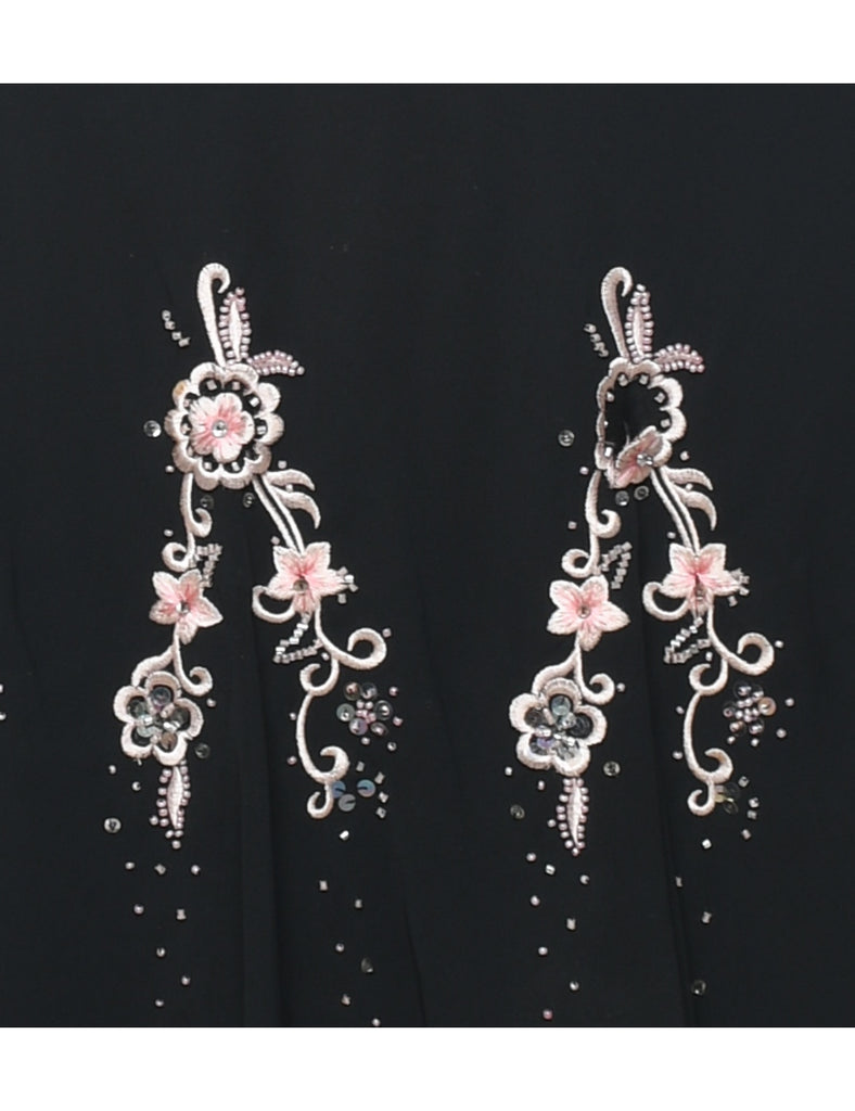 Embroidered Evening Dress - L
