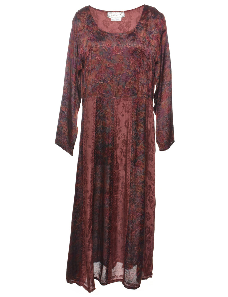 Embroidered Maxi Dress - L