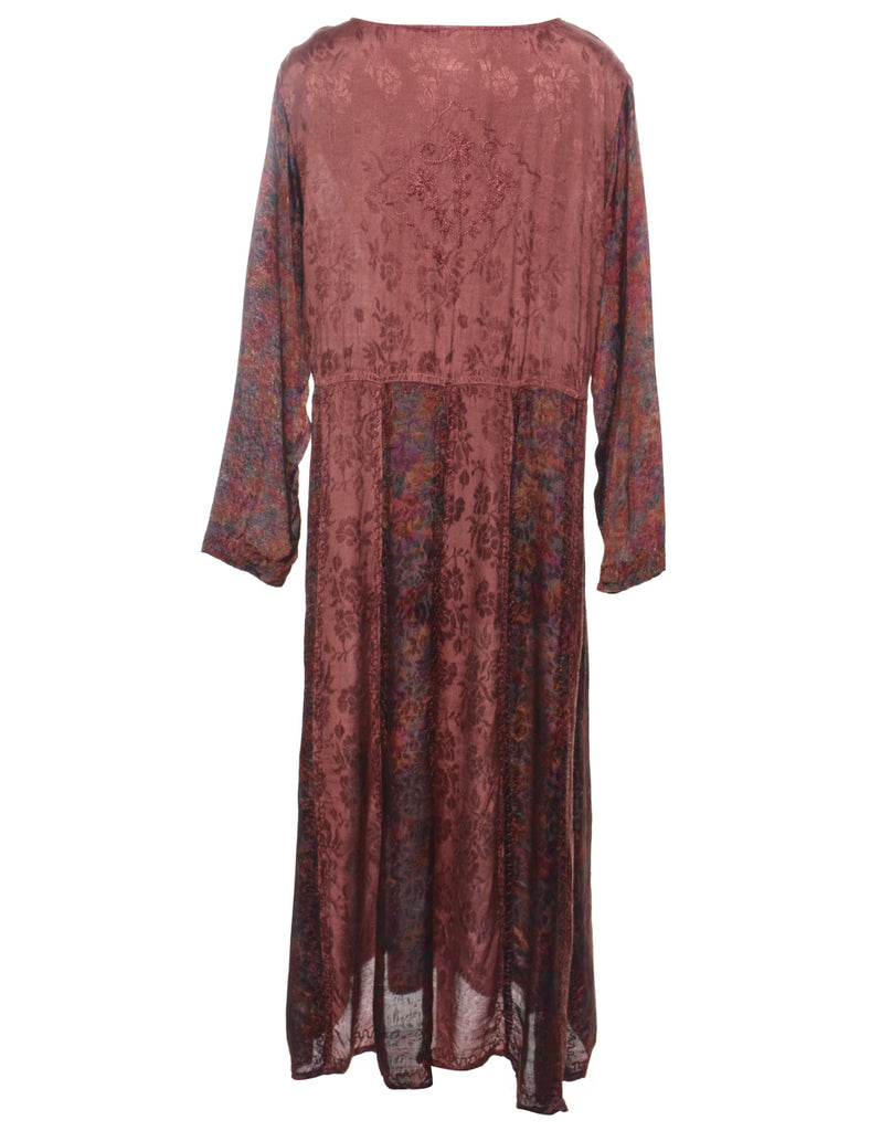 Embroidered Maxi Dress - L