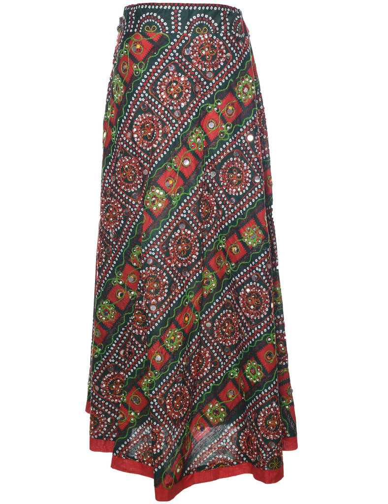 Embroidered Maxi Skirt - M