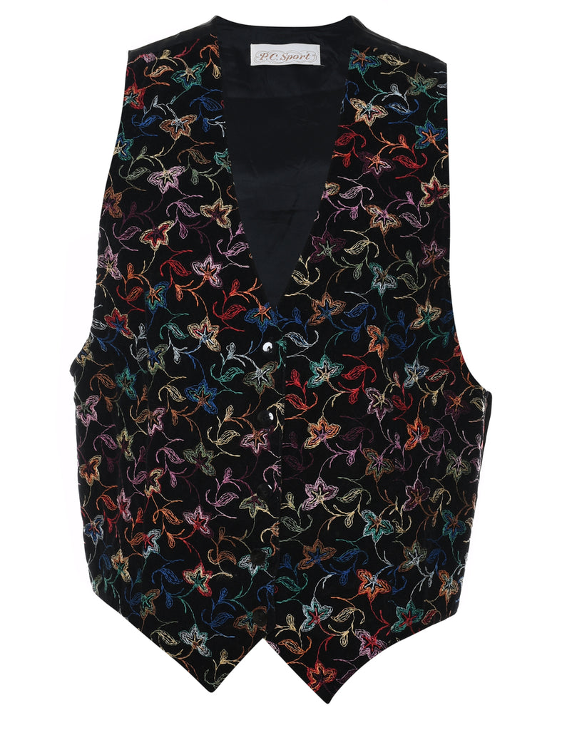 Embroidered Multi-Colour Design Waistcoat - L