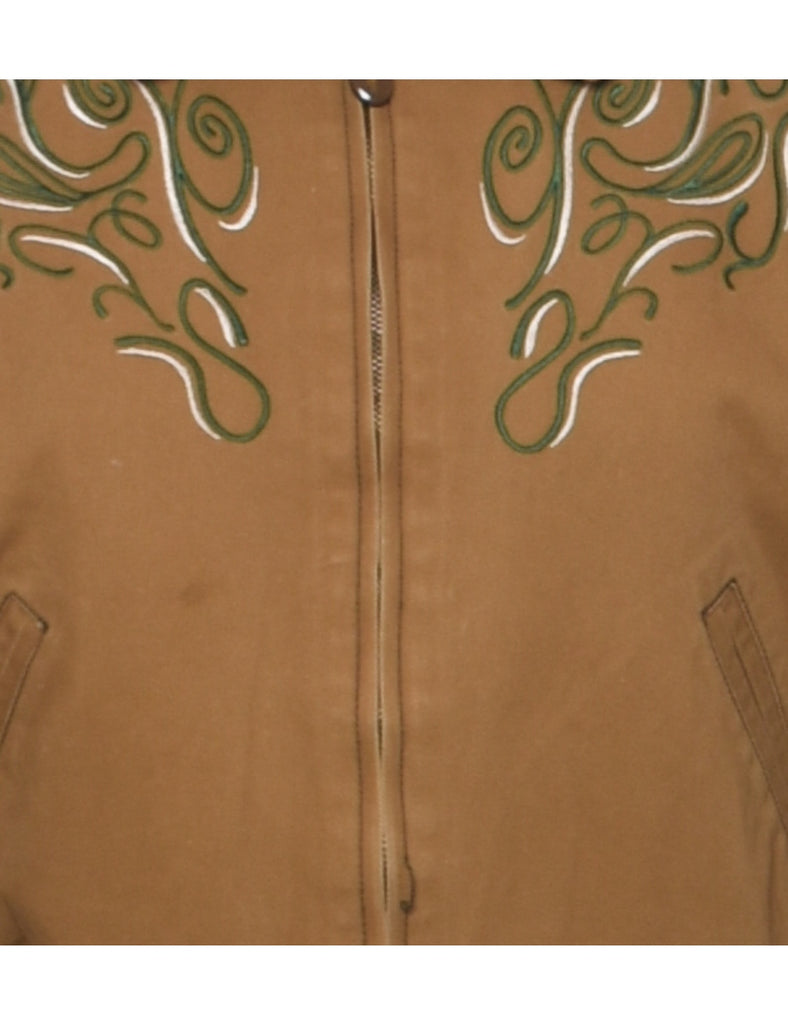 Embroidered Mustard Western Jacket - M