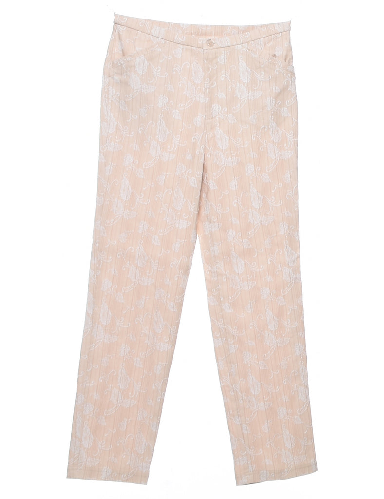 Embroidered Off White Trousers - W28 L26