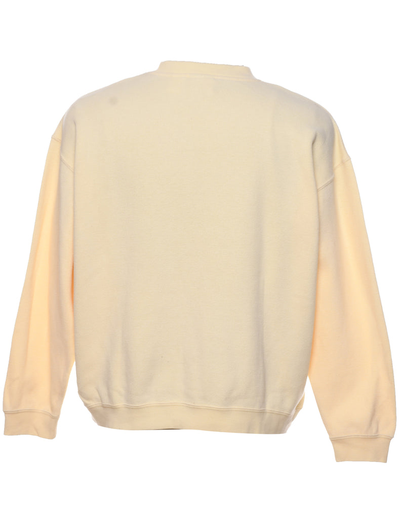 Embroidered Pale Yellow Sweatshirt - XL