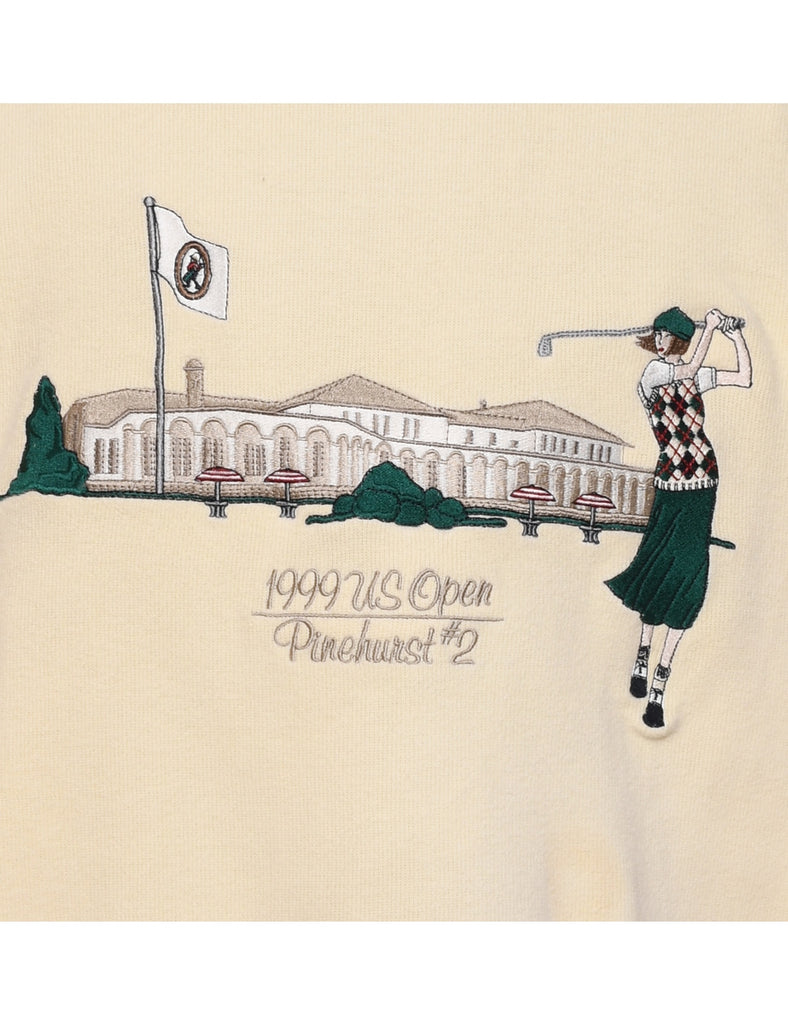 Embroidered Pale Yellow Sweatshirt - XL