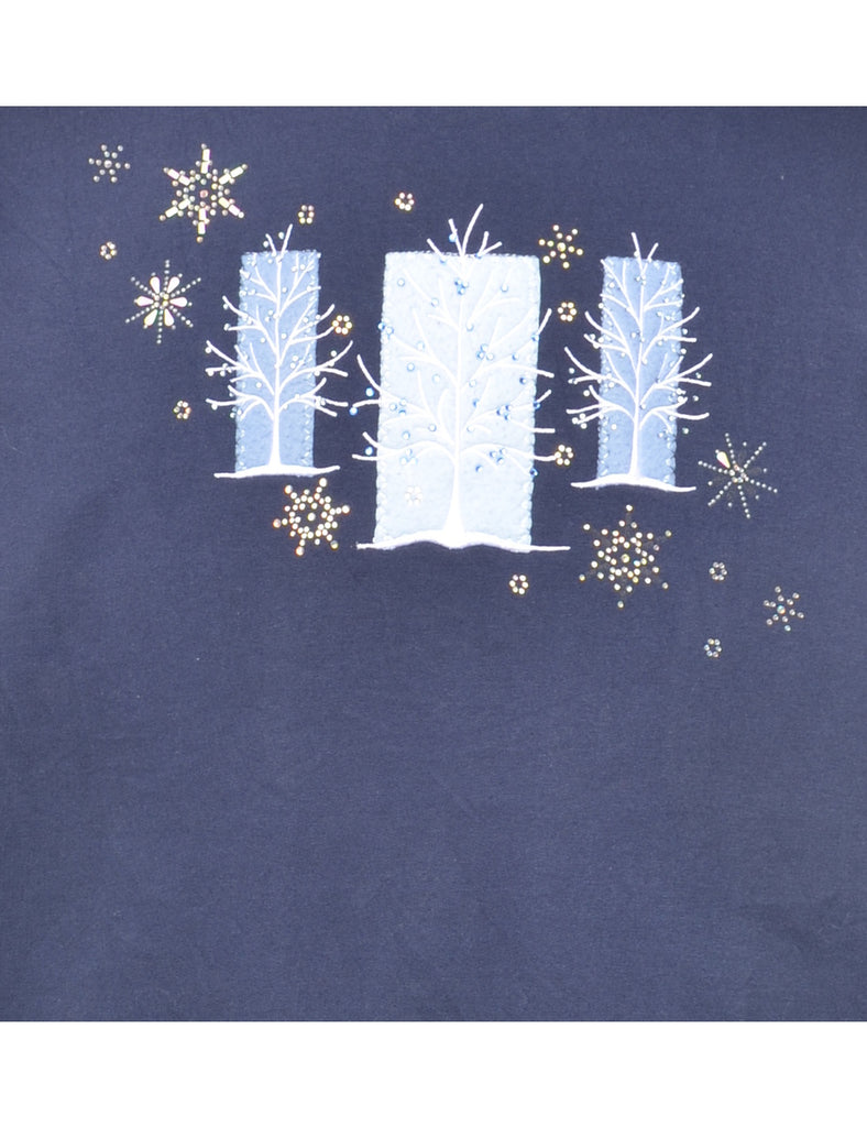 Embroidered Printed Sweatshirt - L